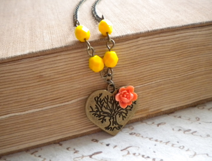 Tree Of Life Pendant Heart Pendant Tree Of Life Necklace Heart Necklace